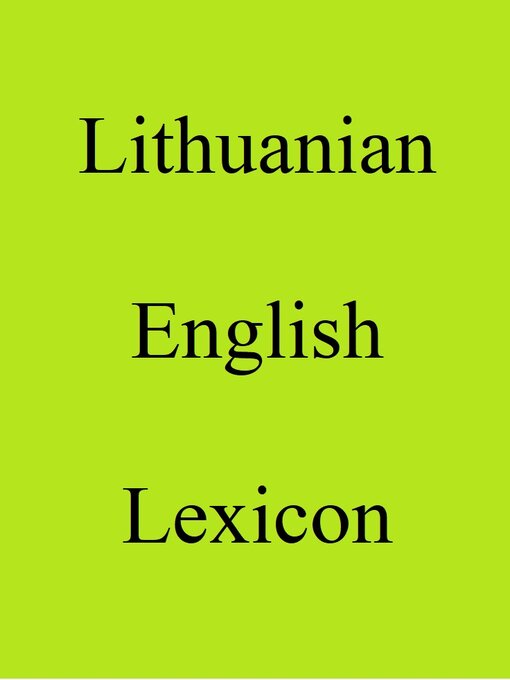 Title details for Lithuanian English Lexicon by Trebor Hog - Available